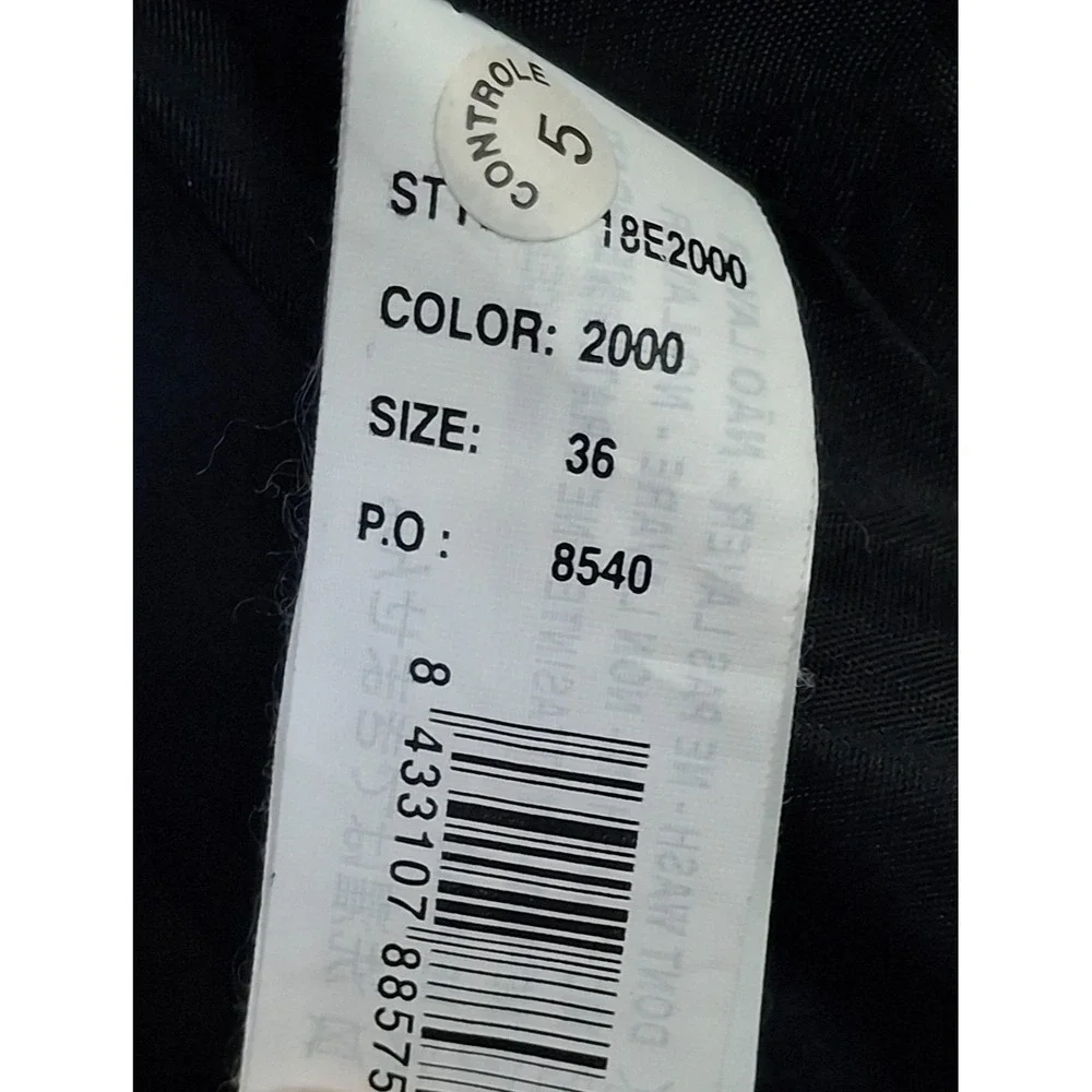 Desigual Black Boucle Wool Blend Floral Pleated Skirt Coat Jacket Womens 36